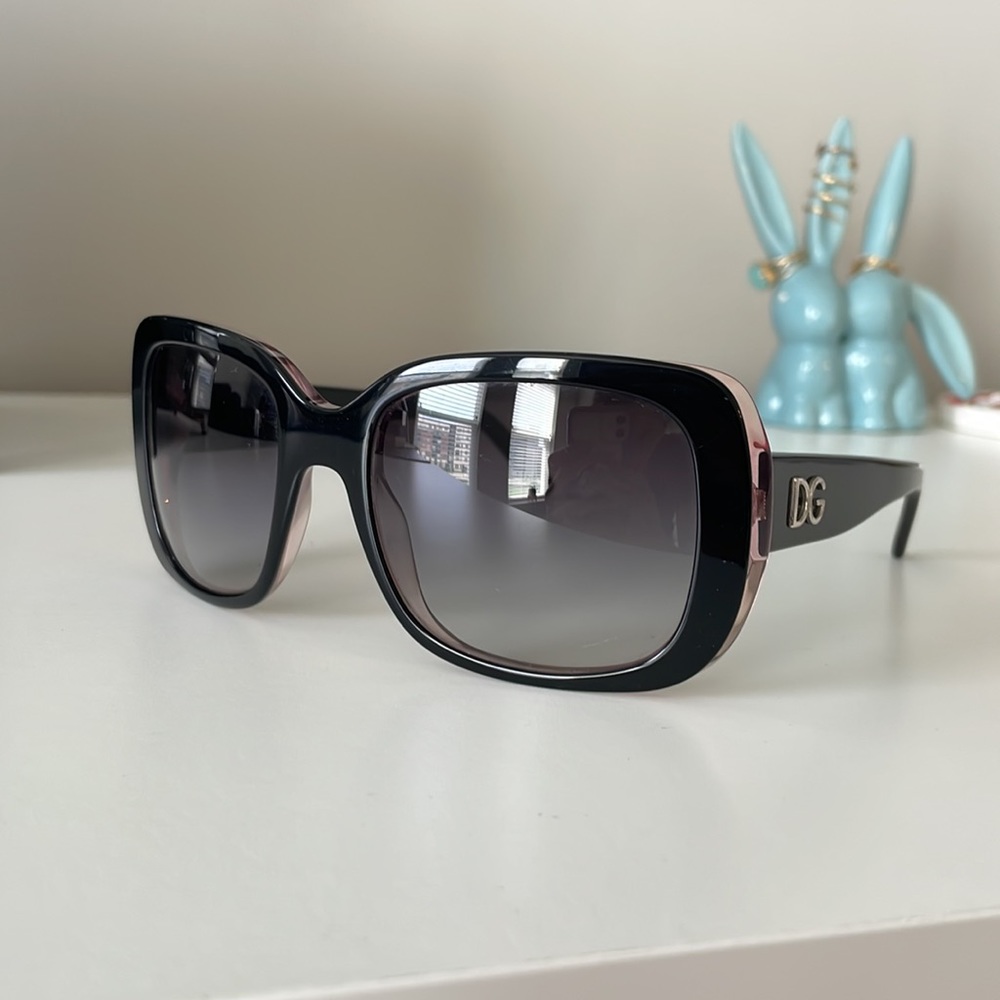 Dolce & Gabbana Black on Pink Square Framed Sunglasses